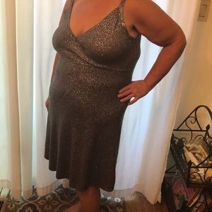 Gray sequins knit dress